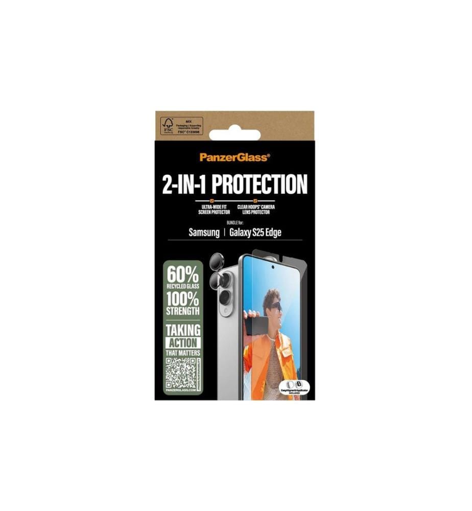 PANZERGLASS - Protection d'écran Kit 2 en 1 pour le Samsung Galaxy S25 Edge
