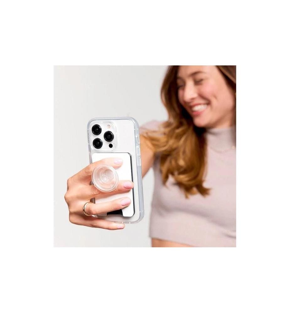 POPSOCKETS - PopWallet + Magsafe White Clear