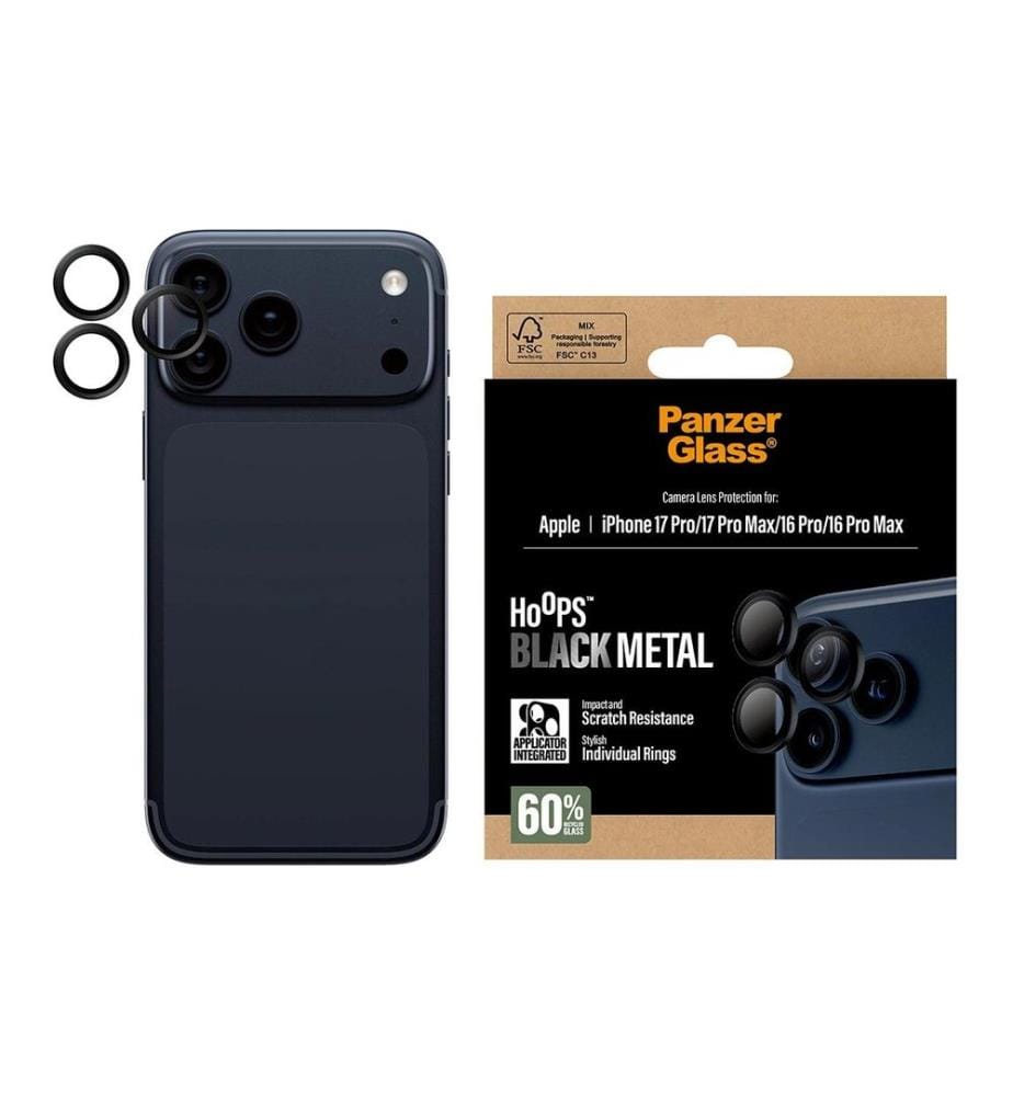 PANZERGLASS - Protection pour appareil photo Hoops Black iPhone 17 Pro/17 Pro Max