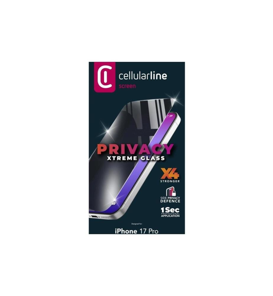 Cellular Line - Protection d'écran Reinforced Privacy Glass iPhone 17 Pro