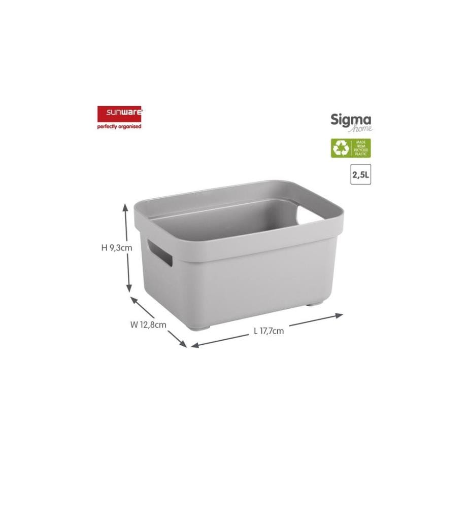 SIGMA HOME - Boîte de rangement 2.5 litres Gris