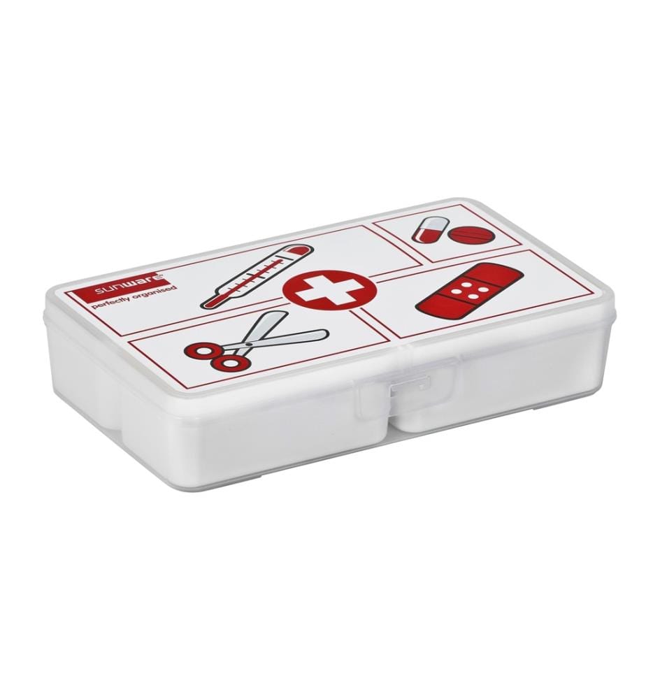 SIGMA HOME - Erste Hilfe Box mit 4 Einteilungen Weiss