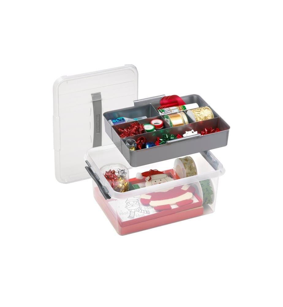 SIGMA HOME - Aufbewahrungsbox Q-Line Grau, Volumen: 15 l