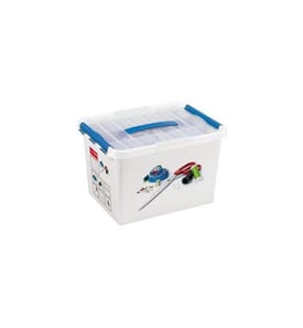 SIGMA HOME - Boîte de rangement Boîte à couture Bleu/Blanc, 40 x 30 x 26 cm