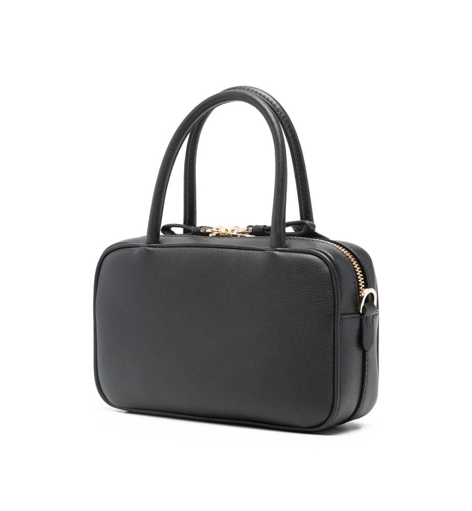 Mini sac à main en cuir souple – Noir