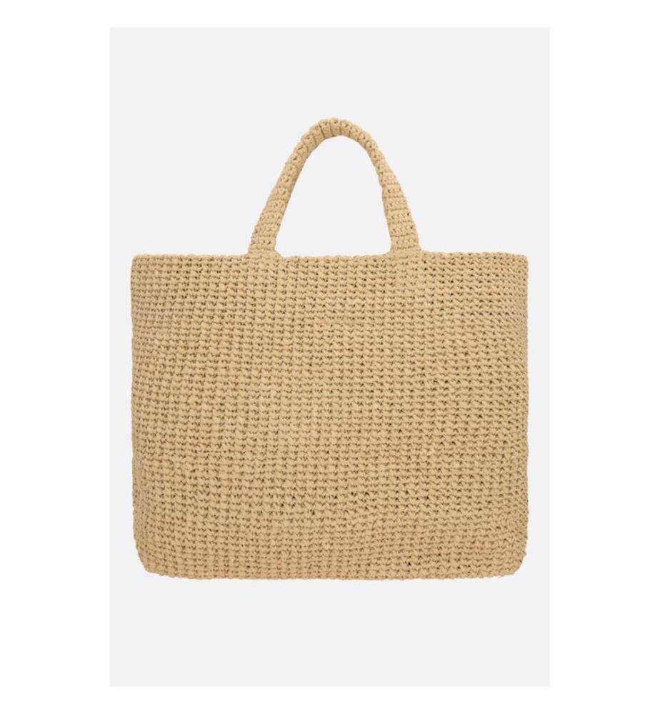 Einkaufstasche aus synthetischem Bast - Beige