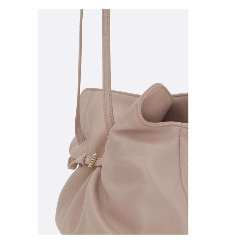 Petit sac à bandoulière Dada en nappa – Rose beige