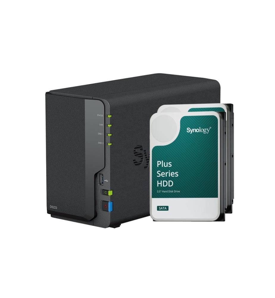 SYNOLOGY - NAS DiskStation DS223, 2-bay SYNOLOGY - Plus HDD 8 TB