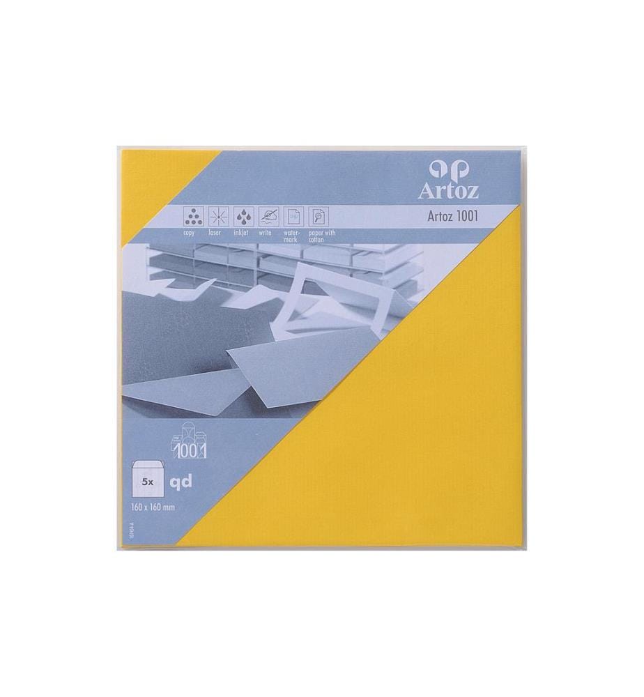 ARTOZ - Enveloppe 1001, 16 x 16 cm, 5 Pièce/s, Sunny Yellow