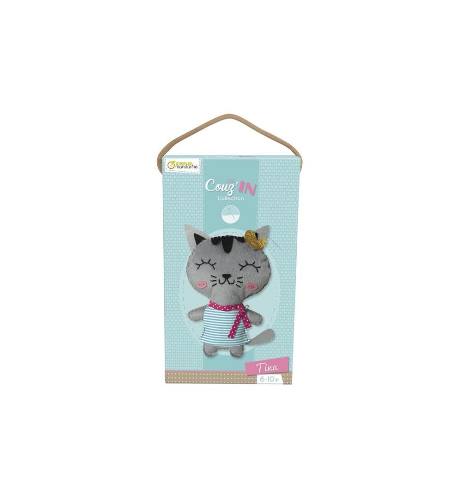 AVENUE MANDARINE - Kits de bricolage Mini doudou Couz'In Tina la chatte