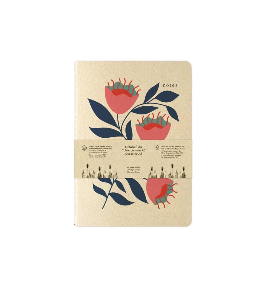NATUR VERLAG - Carnet de notes Fleur bleue 14.8 x 21 cm, Vierge
