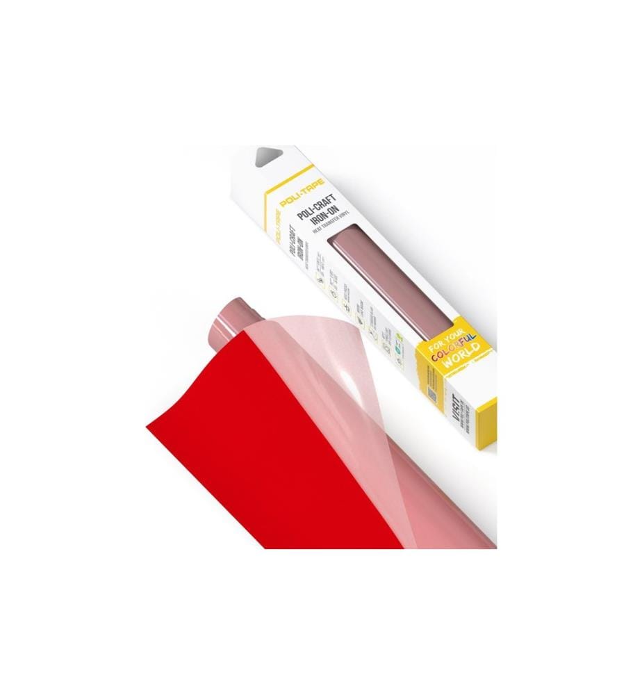 Poli-Tape - Film thermocollant Tubitherm Flock, 30.5 x 61 cm, rouge vif