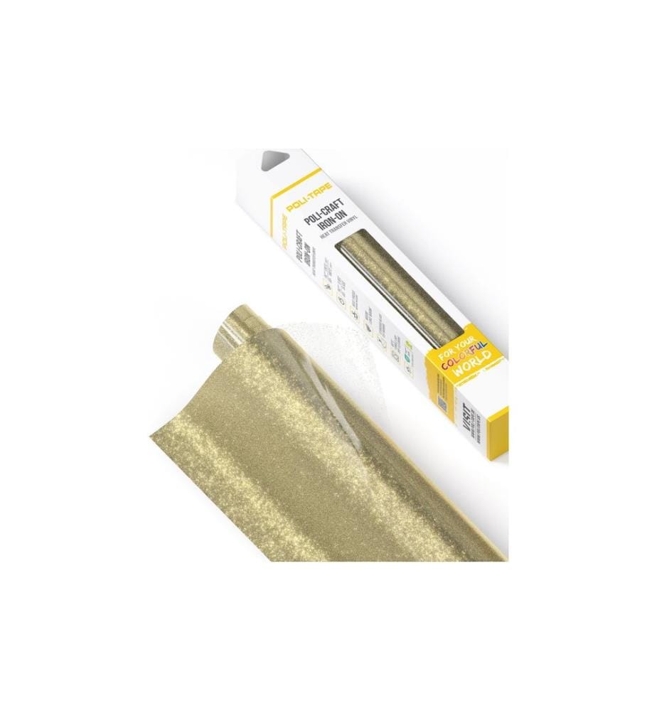 Poli-Tape - Aufbügelfolie Pearl Glitter, 30.5 x 61 cm, Champagner