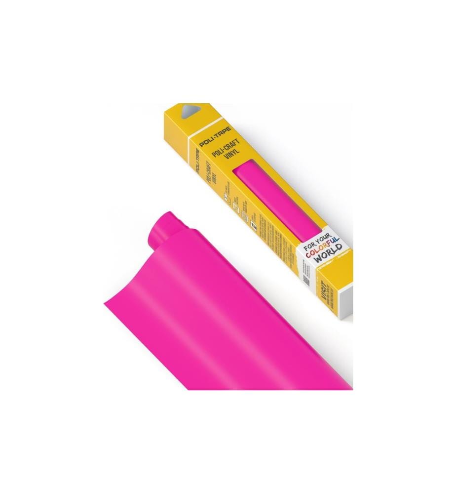 Poli-Tape - Vinylfolie Permanent 30.5 x 183 cm, Neon Pink matt
