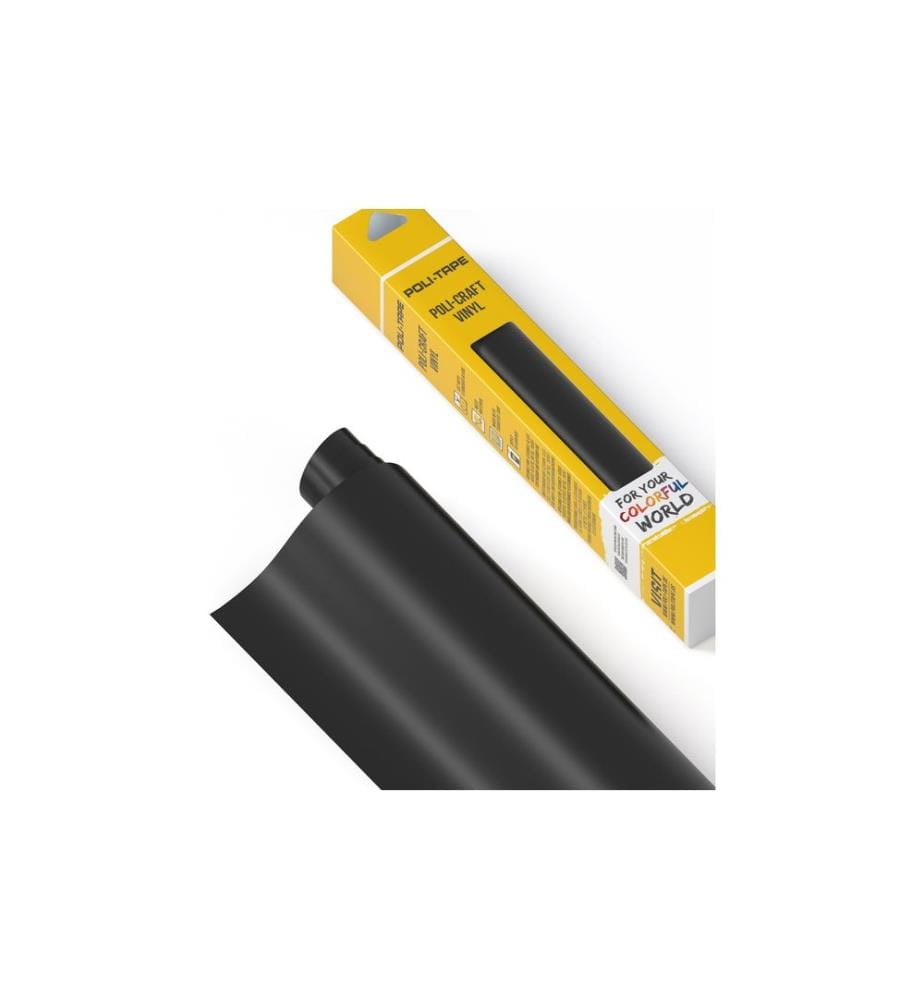 Poli-Tape - Vinylfolie Permanent 30.5 x 183 cm, Schwarz matt