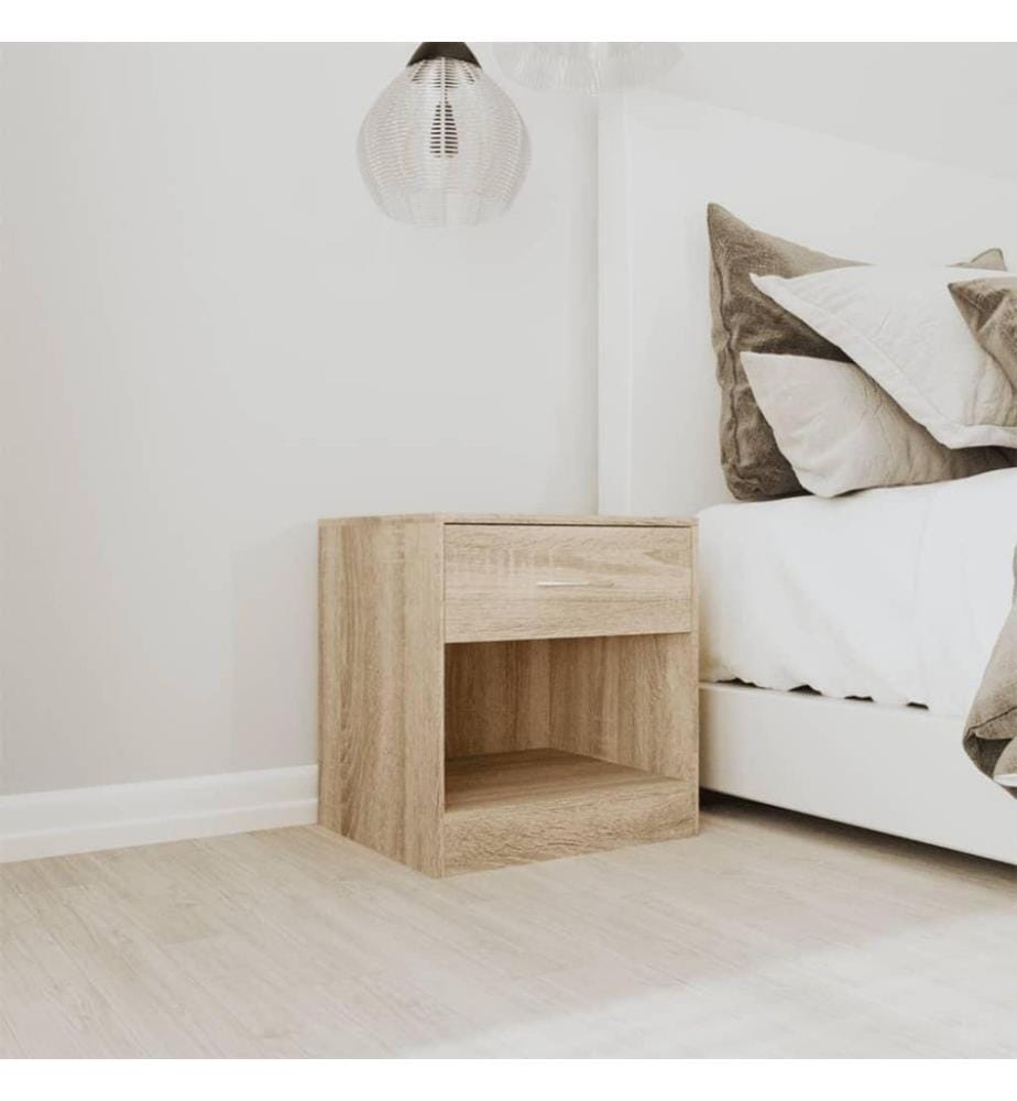 Table de chevet 2 pcs avec tiroir Couleur de chêne