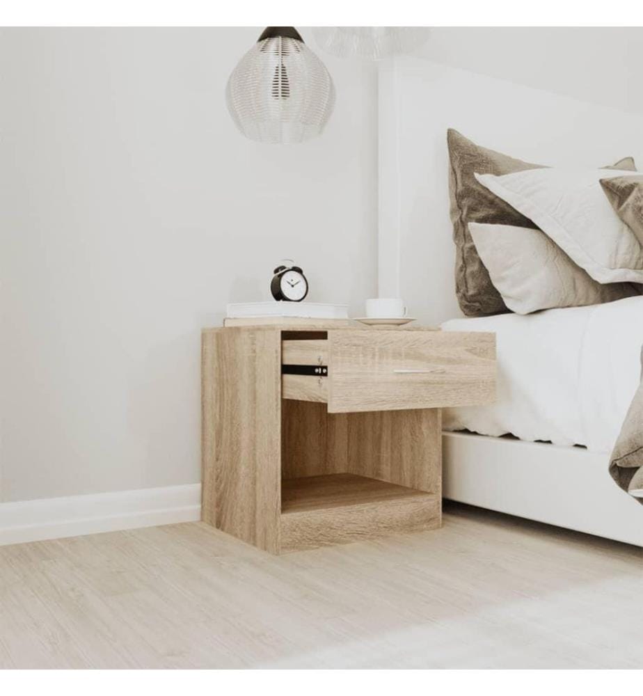 Table de chevet 2 pcs avec tiroir Couleur de chêne