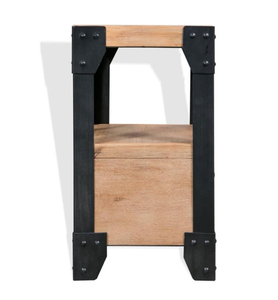 Nachttisch Akazienholz Massiv Stahl 40 x 30 x 54 cm