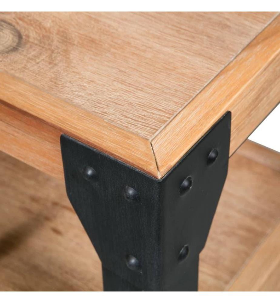 Nachttisch Akazienholz Massiv Stahl 40 x 30 x 54 cm