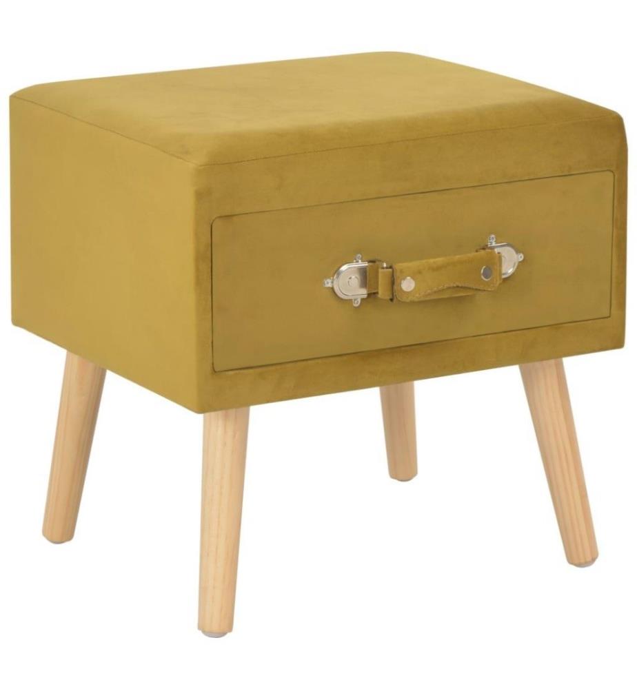 Nachttisch Senfgelb 40 x 35 x 40 Samt