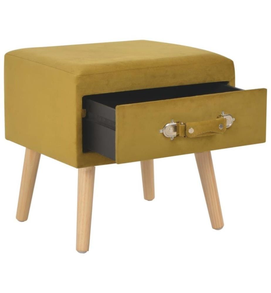 Nachttisch Senfgelb 40 x 35 x 40 Samt