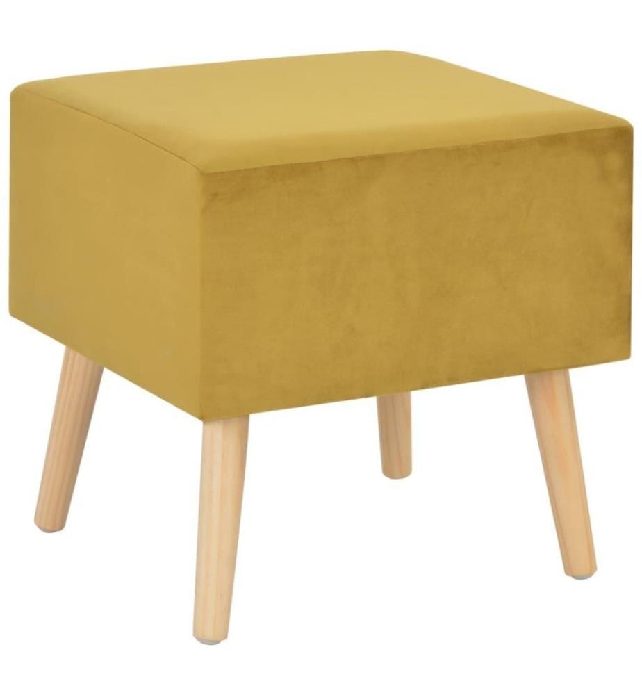 Nachttisch Senfgelb 40 x 35 x 40 Samt