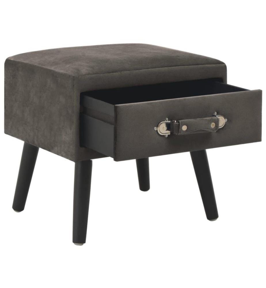Table de chevet Gris 40x35x40 cm Velours