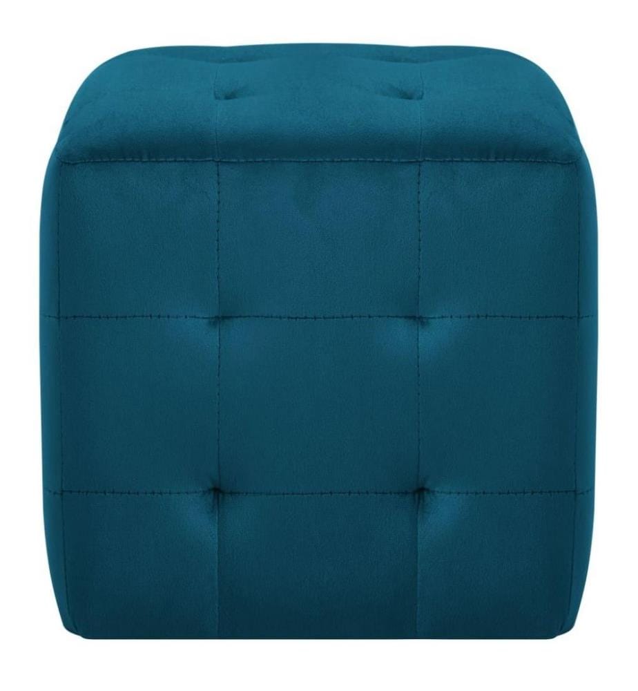 Nachttische 2 Stk. Blau 30×30×30 cm Samtstoff