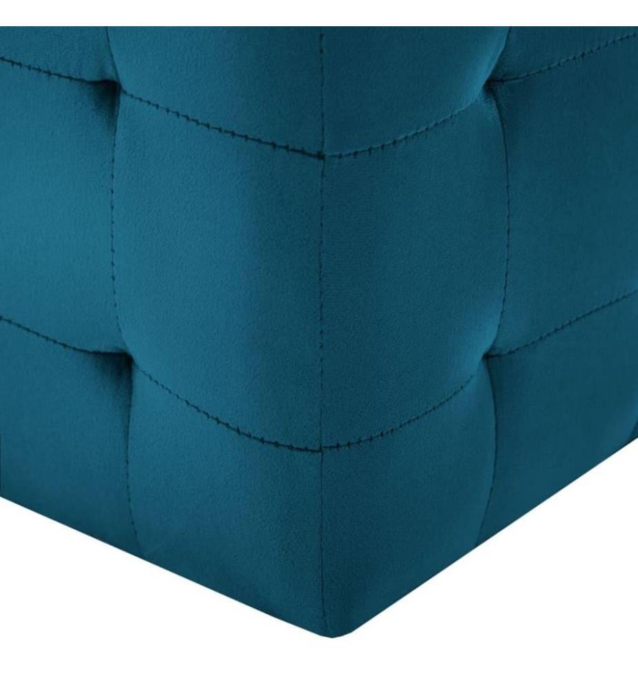 Nachttische 2 Stk. Blau 30×30×30 cm Samtstoff