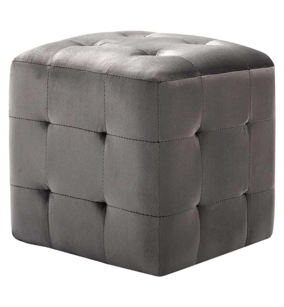 Nachttische 2 Stk. Grau 30x30x30 cm Samtstoff