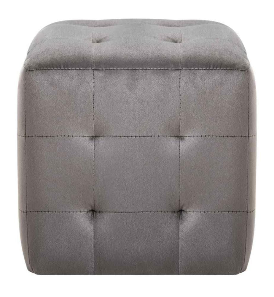Nachttische 2 Stk. Grau 30x30x30 cm Samtstoff