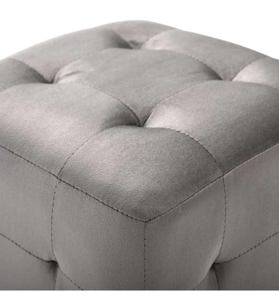 Nachttische 2 Stk. Grau 30x30x30 cm Samtstoff