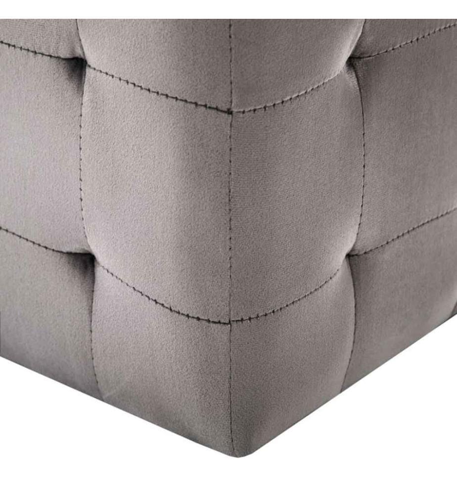 Nachttische 2 Stk. Grau 30x30x30 cm Samtstoff