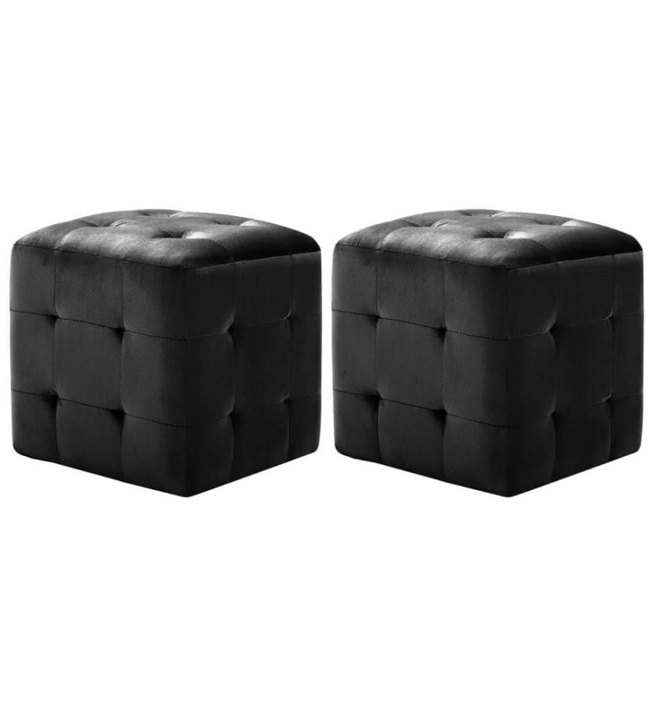 Nachttische 2 Stk. Schwarz 30x30x30 cm Samtstoff
