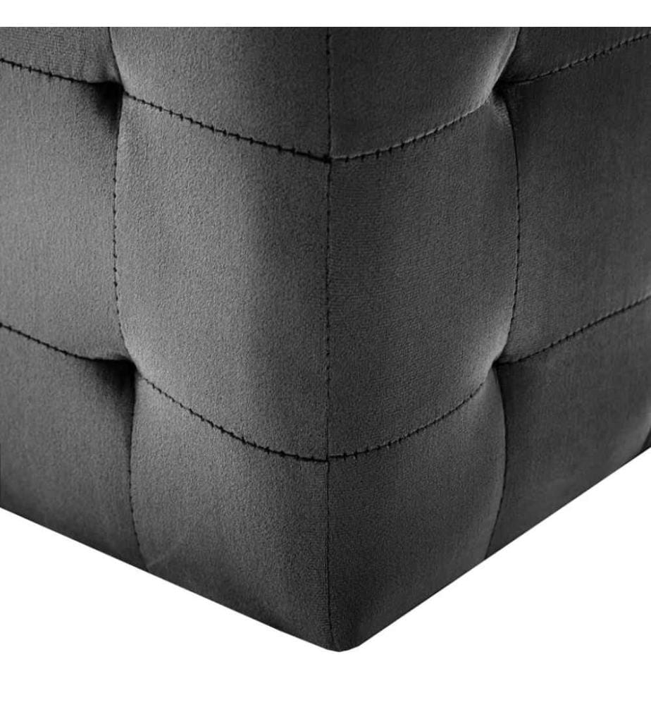 Nachttische 2 Stk. Schwarz 30x30x30 cm Samtstoff