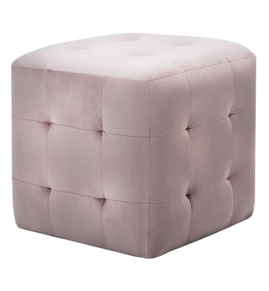 Nachttische 2 Stk. Rosa 30x30x30 cm Samtstoff