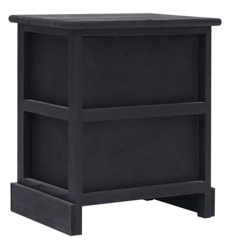 Nachttisch Schwarz 38×28×45 cm Paulownia-Holz