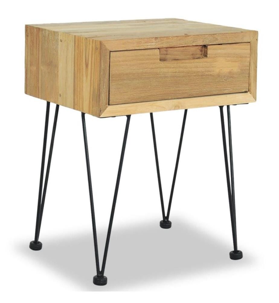 Tables de chevet 2 pcs 40x30x50 cm Teck massif