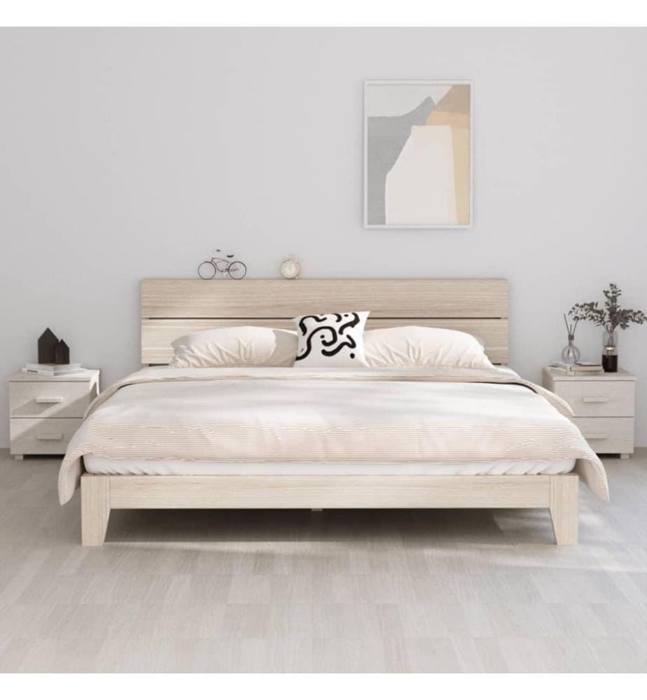 Nachttische 2 Stk. Weiss 40x35x44,5 cm Massivholz Kiefer