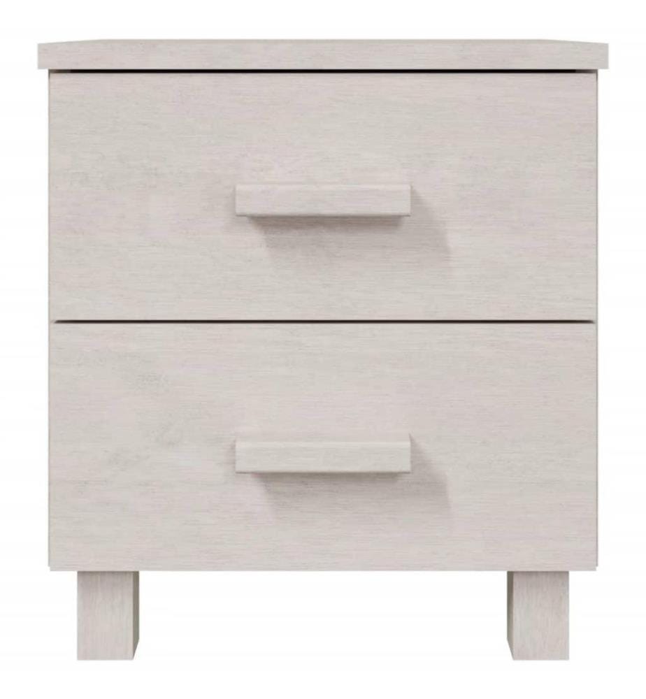 Nachttische 2 Stk. Weiss 40x35x44,5 cm Massivholz Kiefer