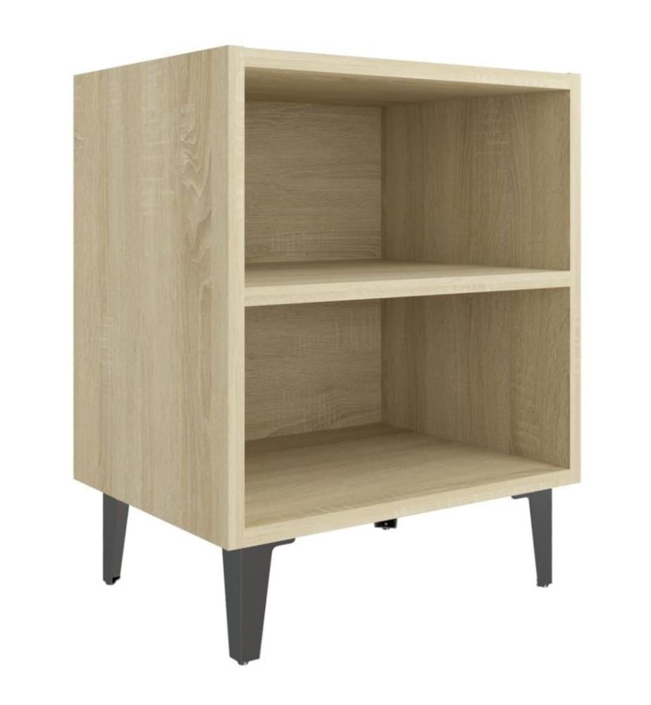Table de chevet avec pieds en métal Chêne sonoma 40x30x50 cm