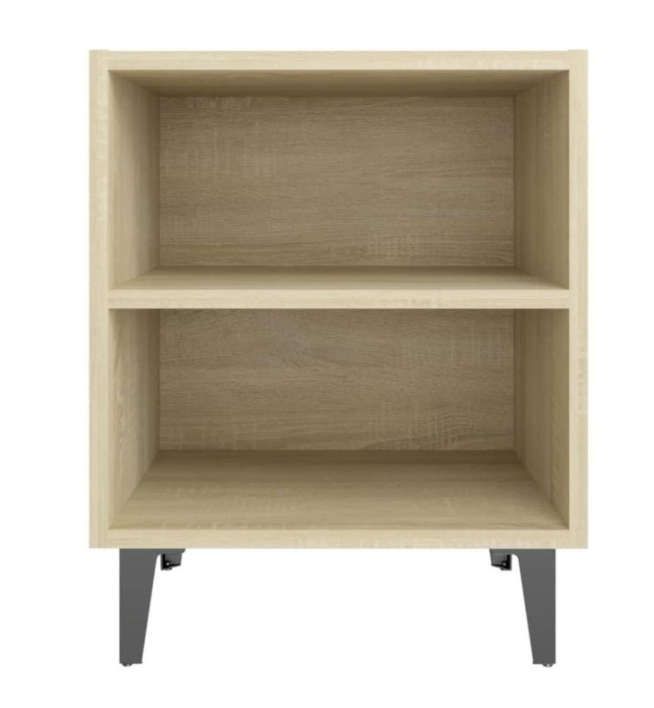 Table de chevet avec pieds en métal Chêne sonoma 40x30x50 cm