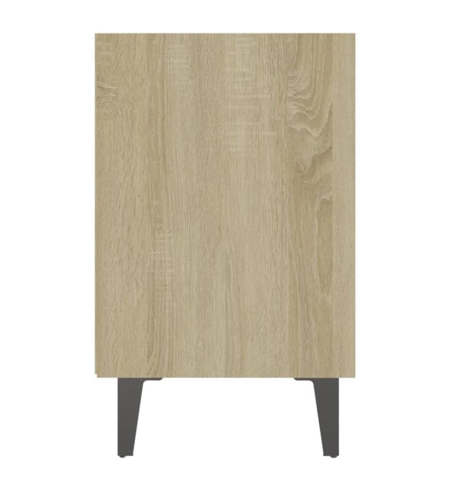Table de chevet avec pieds en métal Chêne sonoma 40x30x50 cm