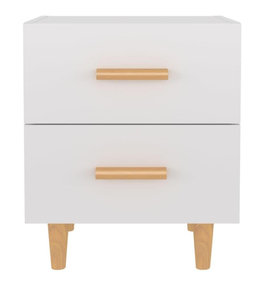 Nachttische 2 Stk. Hochglanz Weiss 40x35x47,5 cm