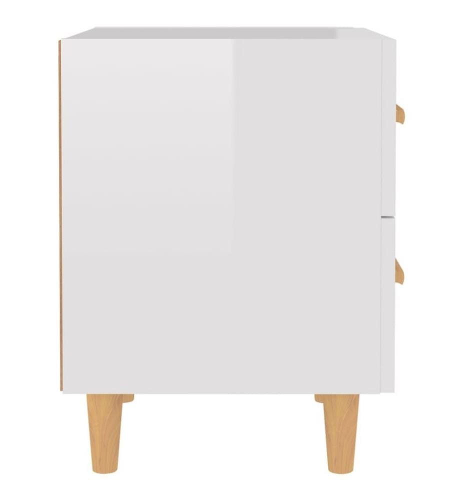 Nachttische 2 Stk. Hochglanz Weiss 40x35x47,5 cm