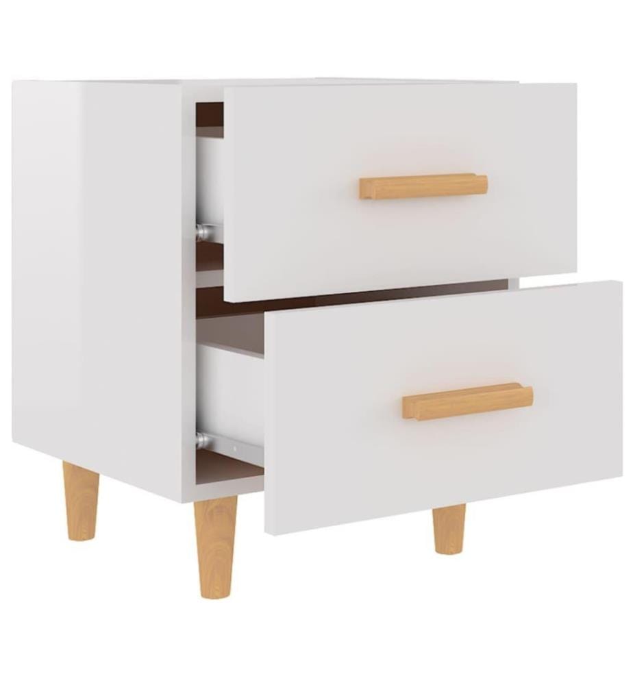 Nachttische 2 Stk. Hochglanz Weiss 40x35x47,5 cm