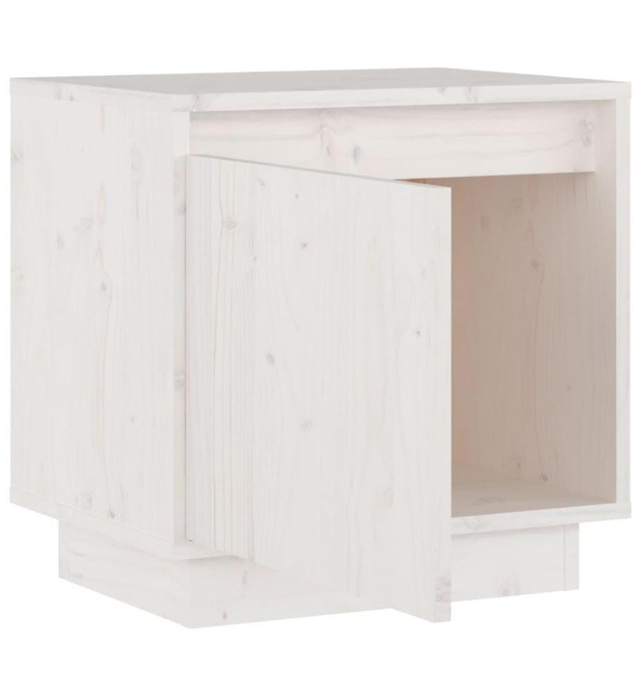 Nachttisch Weiss 40x30x40 cm Massivholz Kiefer