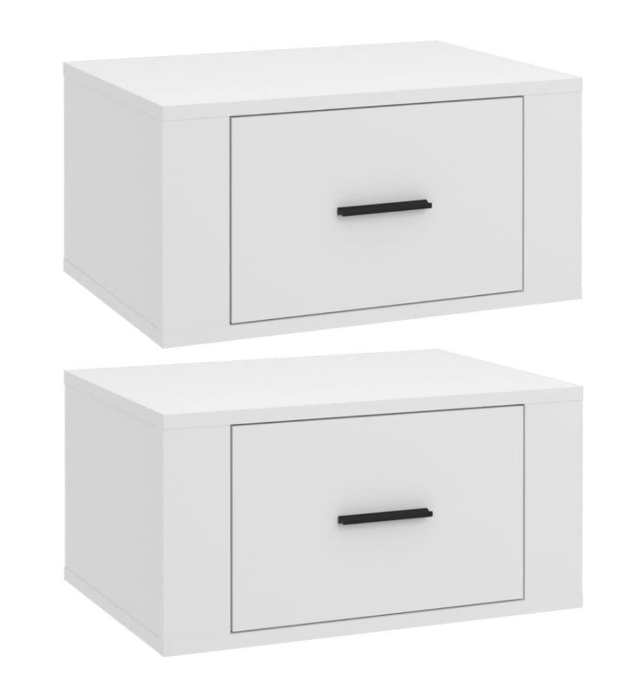 Tables de chevet murales 2 pcs Blanc 50x36x25 cm