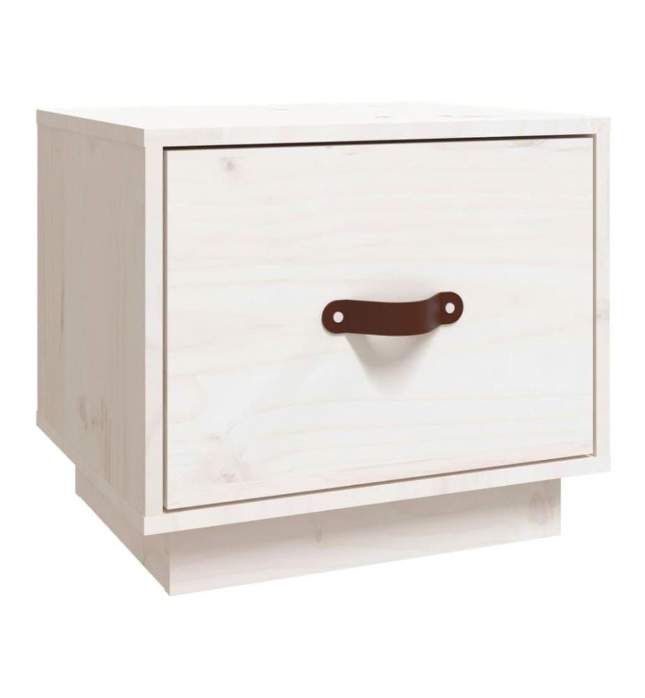 Nachttisch Weiss 40x34x35 cm Massivholz Kiefer