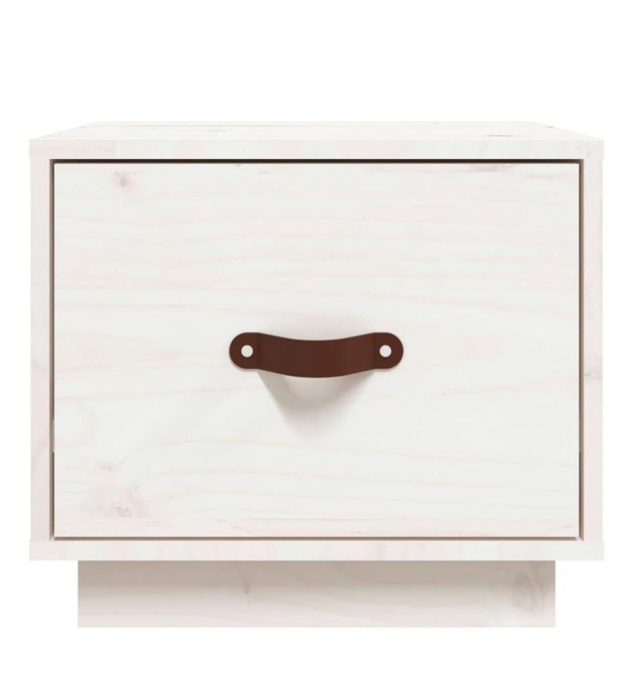 Nachttisch Weiss 40x34x35 cm Massivholz Kiefer